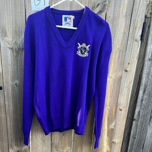 Vtg 90s Colorado Rockies Purple Knit V-Neck Sweater Mens XL Retro MLB Baseball